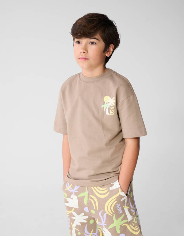 Playa Relaxed T-Shirt Taupe SHOEBY BOYS