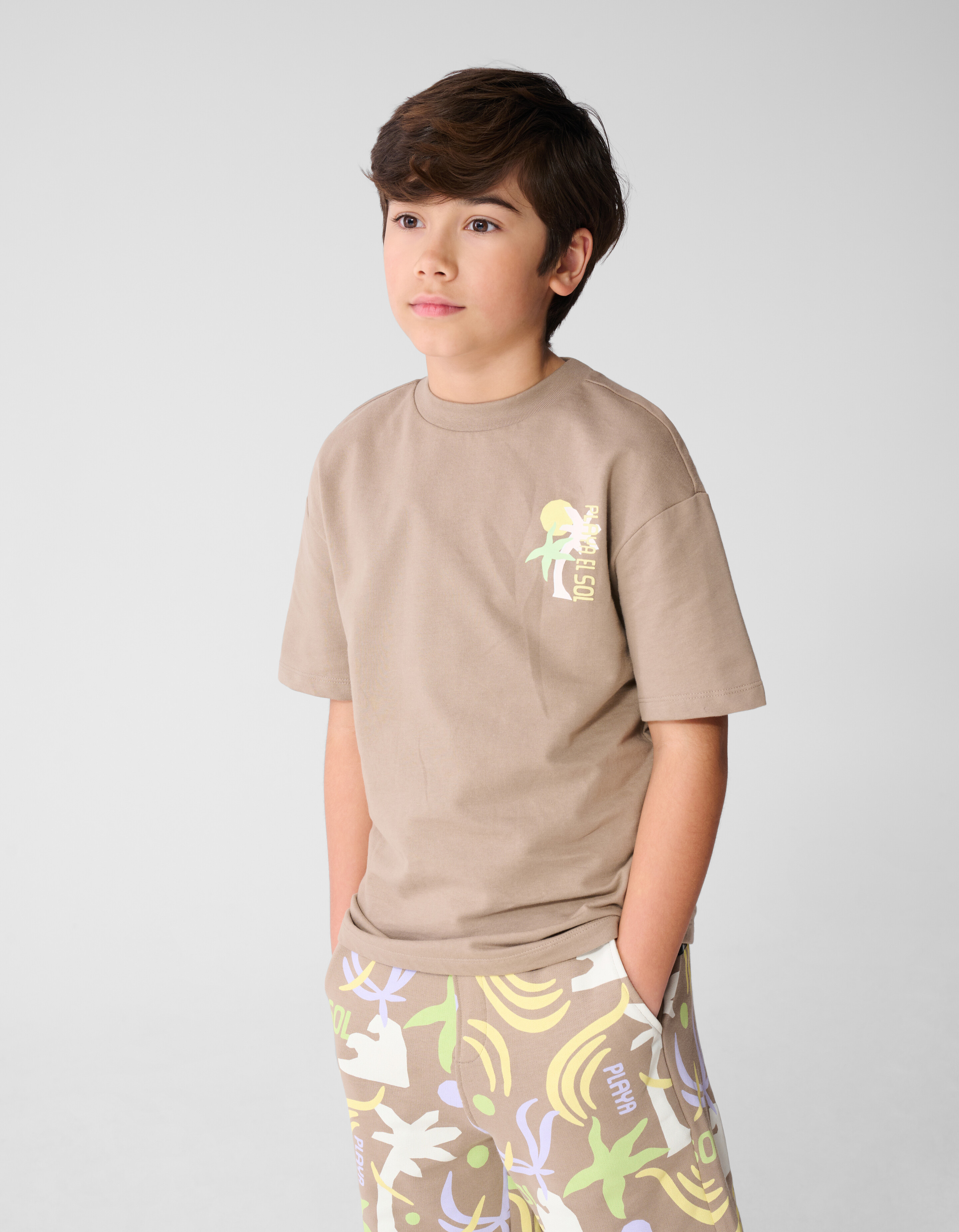 Playa Relaxed T-Shirt Taupe SHOEBY BOYS