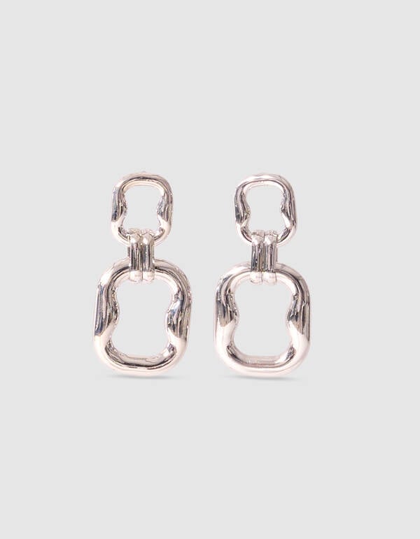 Doppelt quadratische Ohrringe Silber SHOEBY ACCESSOIRES