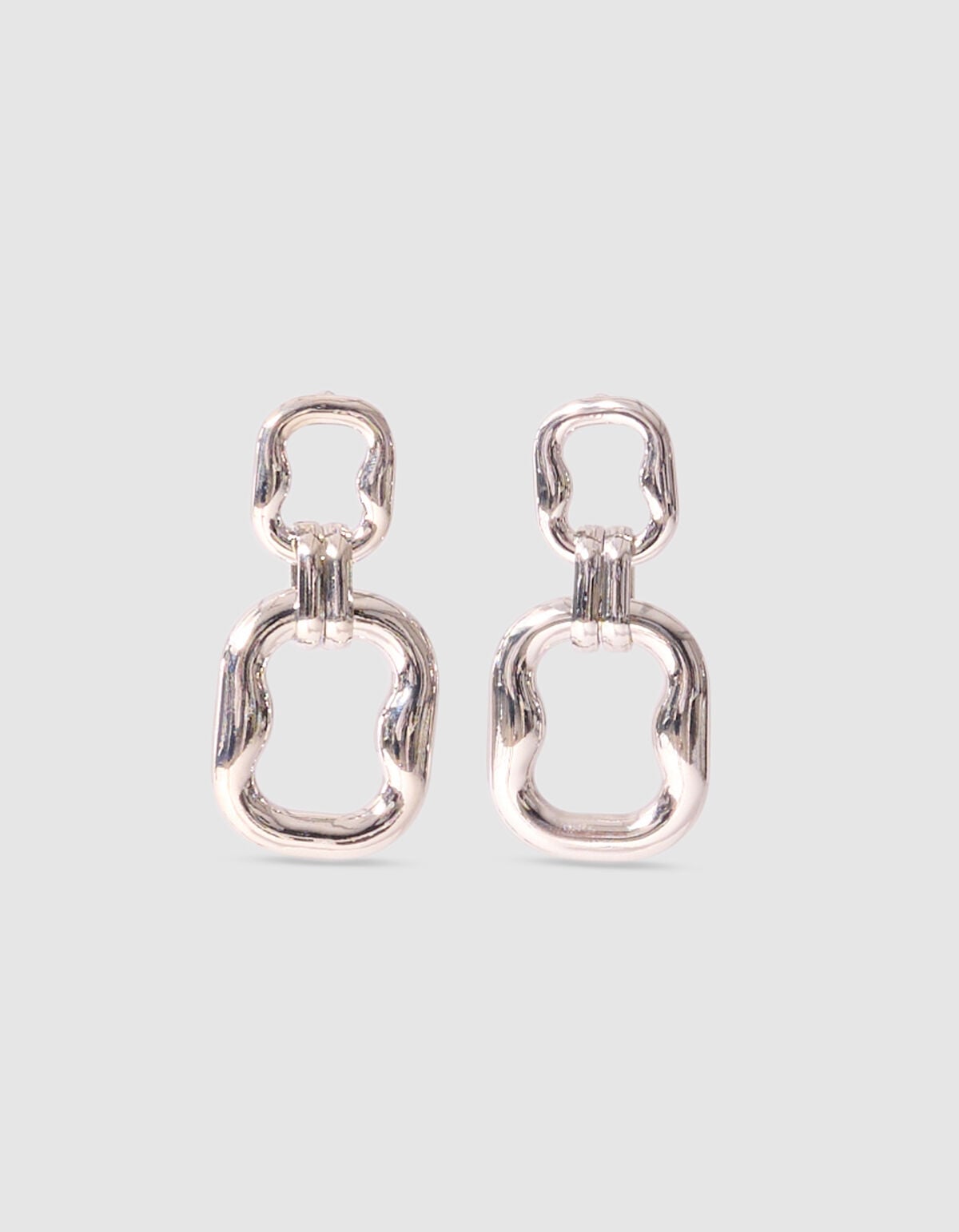 Doppelt quadratische Ohrringe Silber SHOEBY ACCESSOIRES