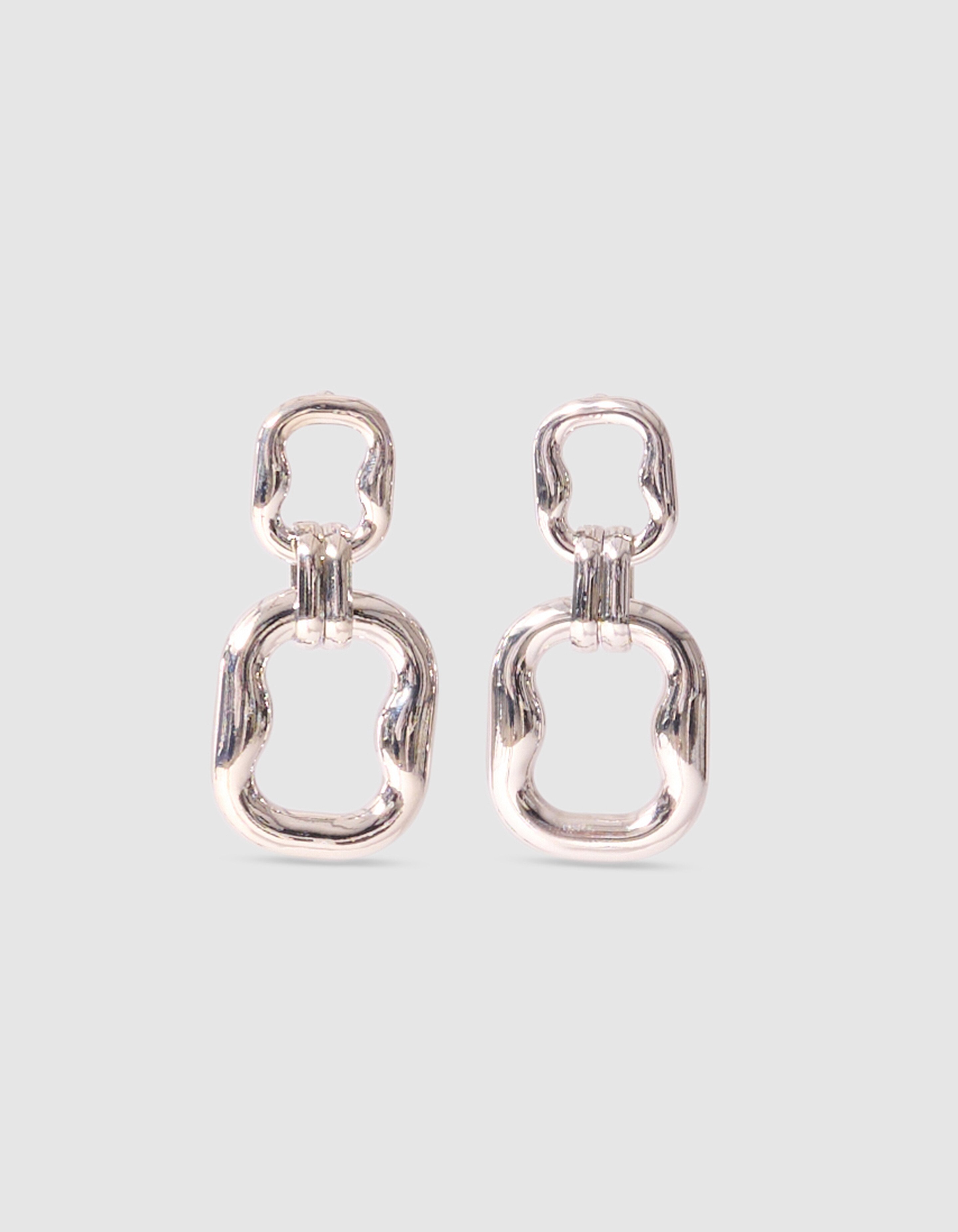 Doppelt quadratische Ohrringe Silber SHOEBY ACCESSOIRES