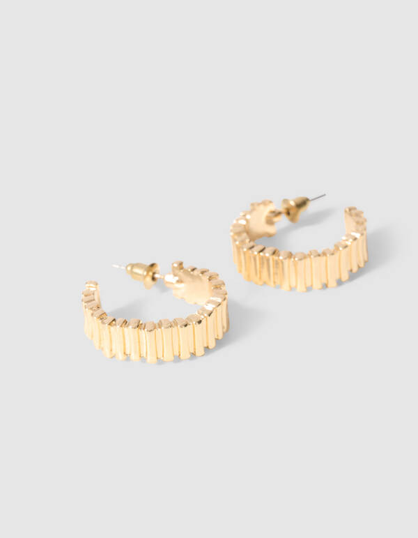 Striped Hoop Ohrringe in Gold SHOEBY ACCESSOIRES