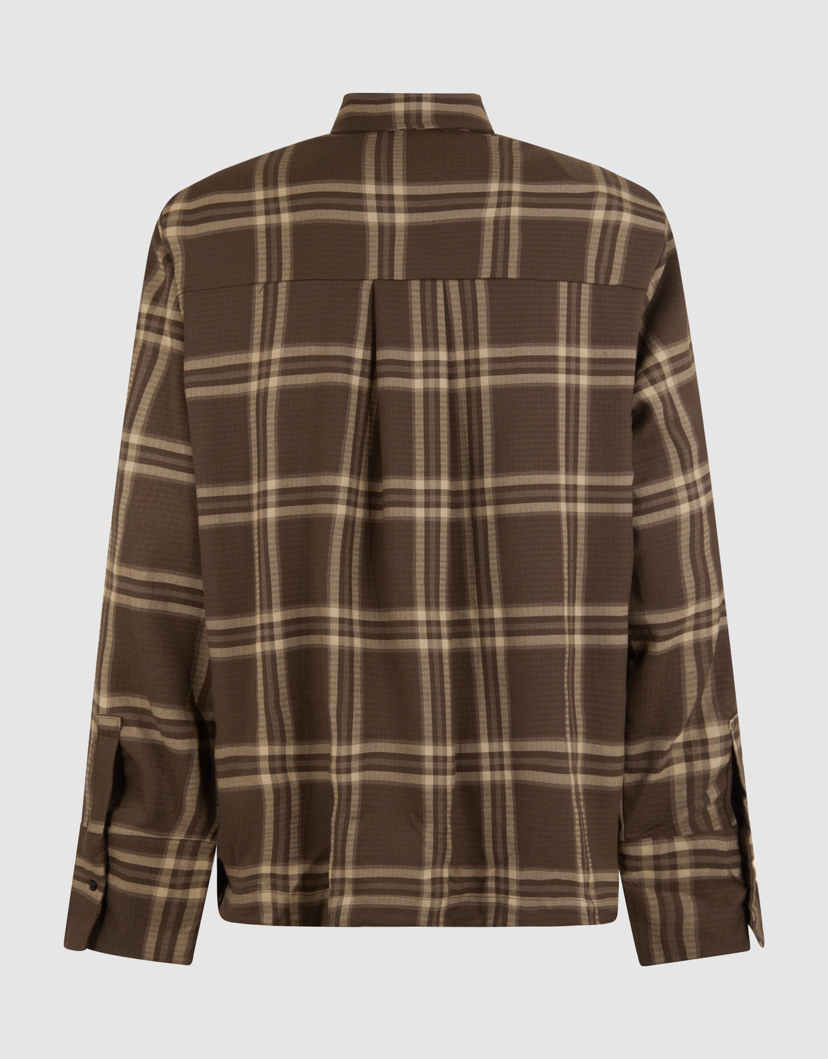 Übergroße Karobluse Braun von Monica SHOEBY WOMEN