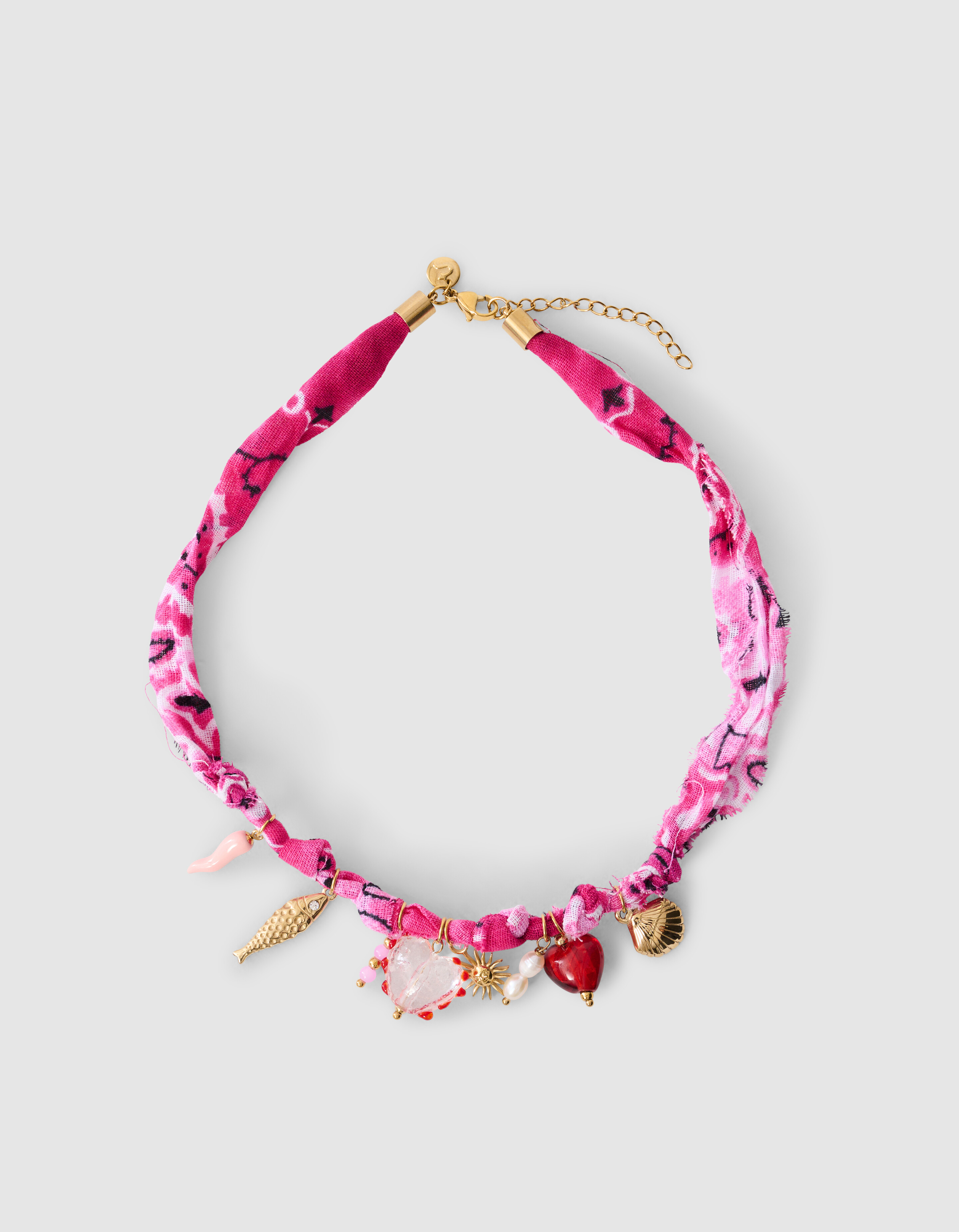 Bandana Charm Necklace Pink SHOEBY ACCESSOIRES