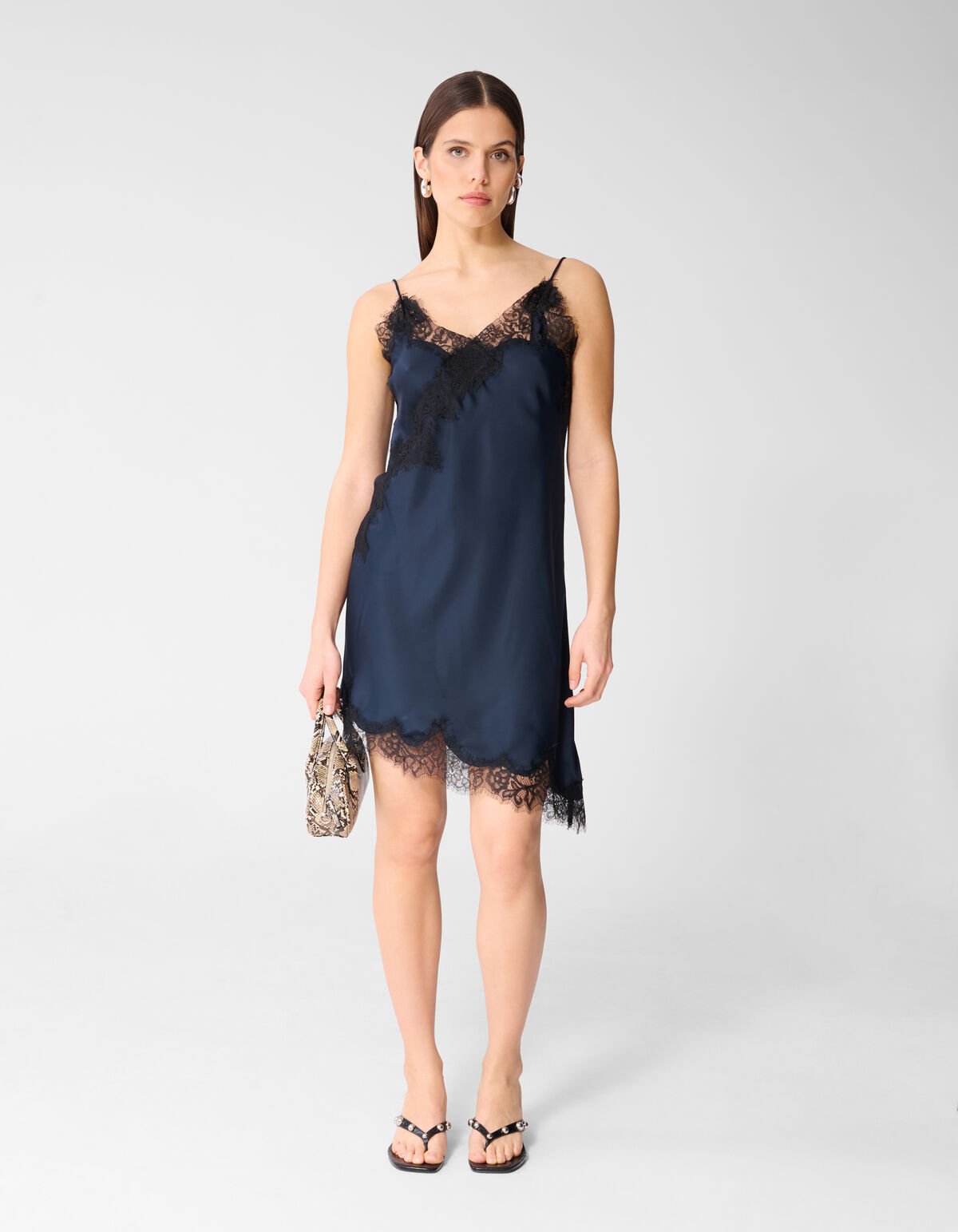 Asymmetrische Kanten Mini Kleid Dunkelblau SHOEBY WOMEN