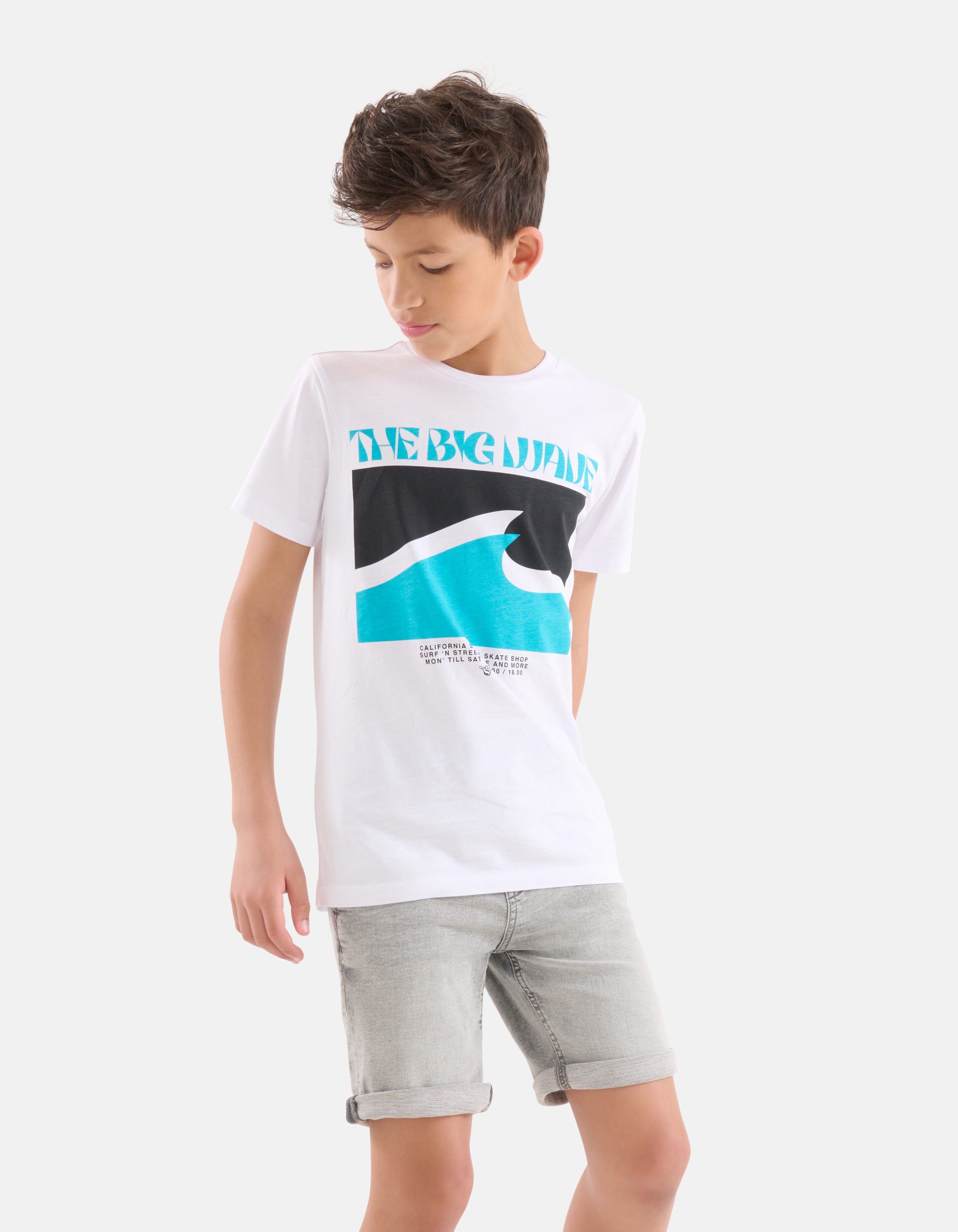 Print-T-Shirt Weiß SHOEBY BOYS