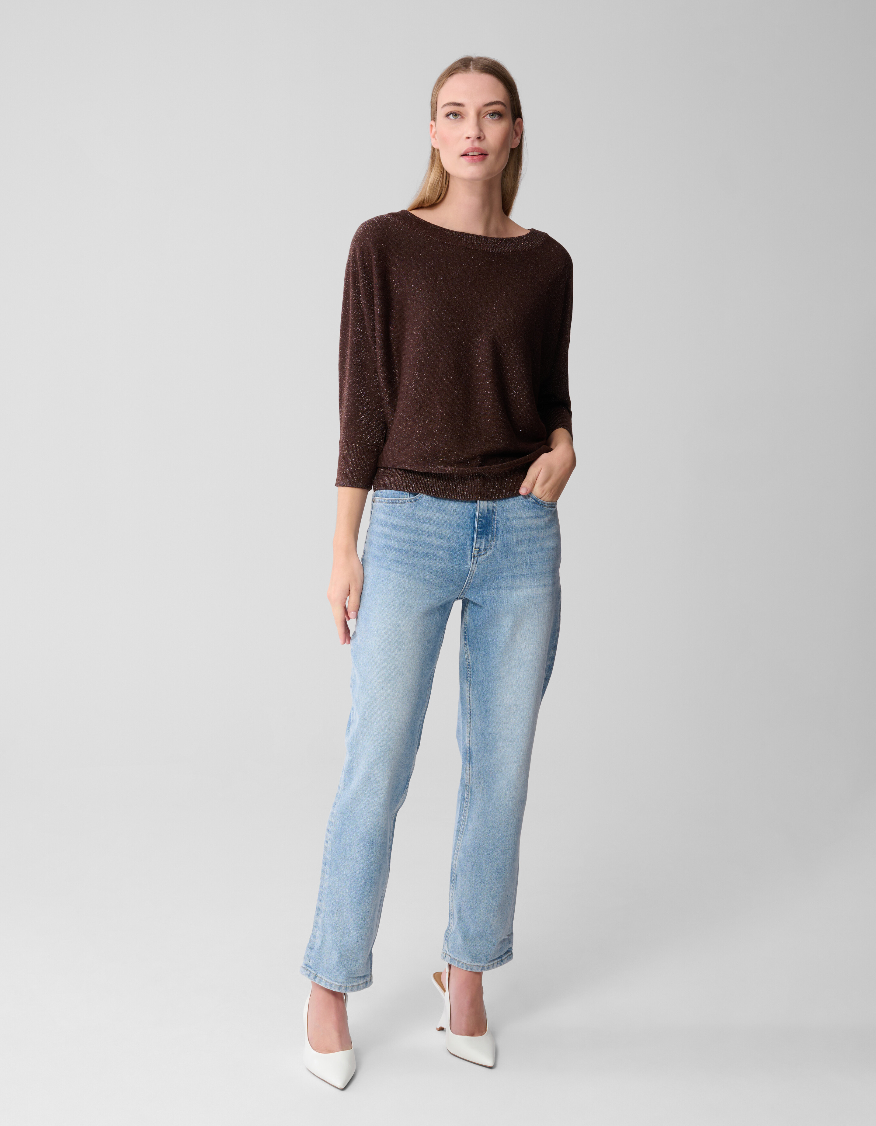 Glitter Fledermaus Pullover Dunkelbraun SHOEBY WOMEN