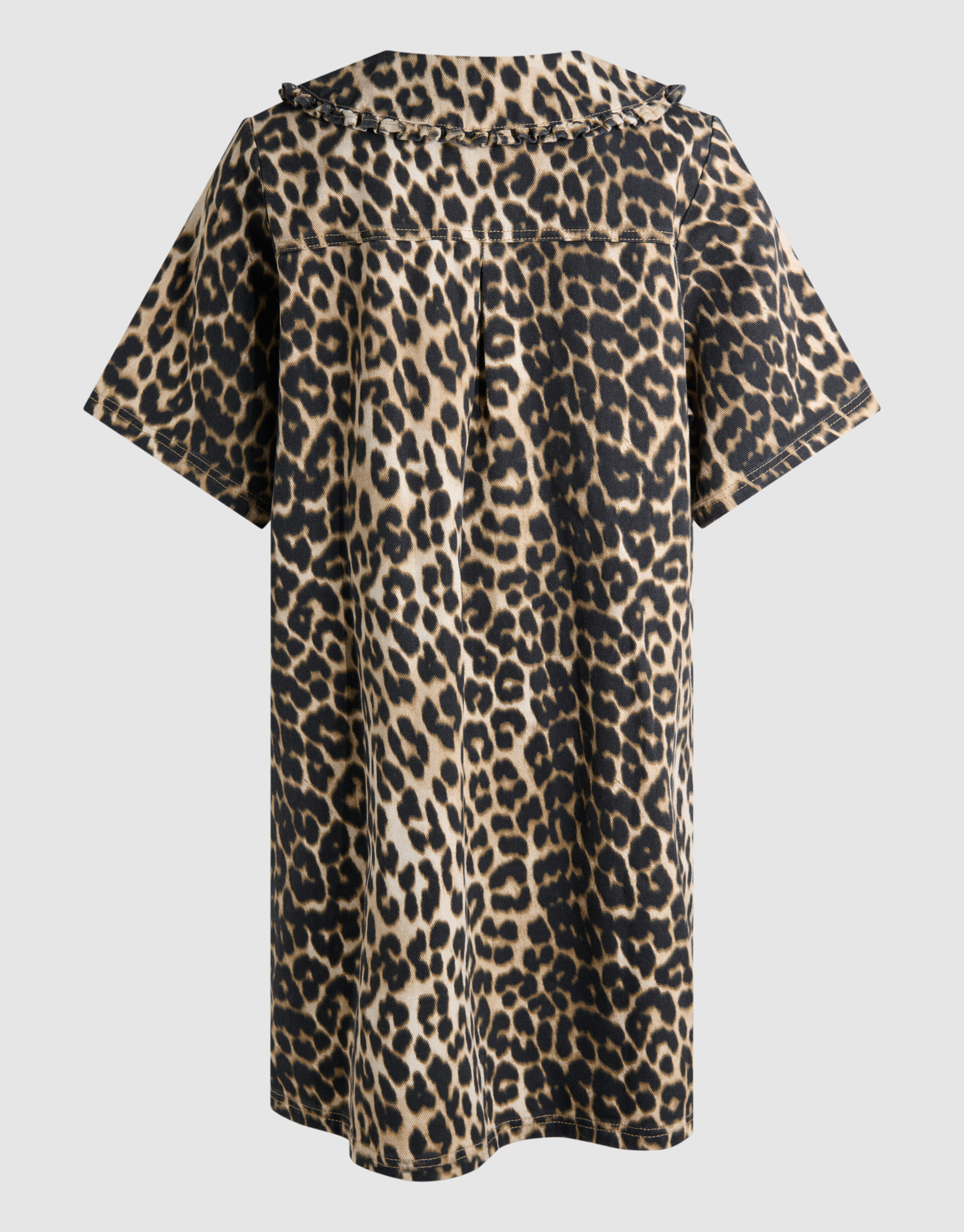 Denim-Kragen Leopard Midikleid Braun SHOEBY WOMEN