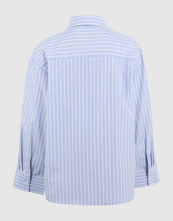 Oversize-Popeline-Bluse Hellblau SHOEBY GIRLS