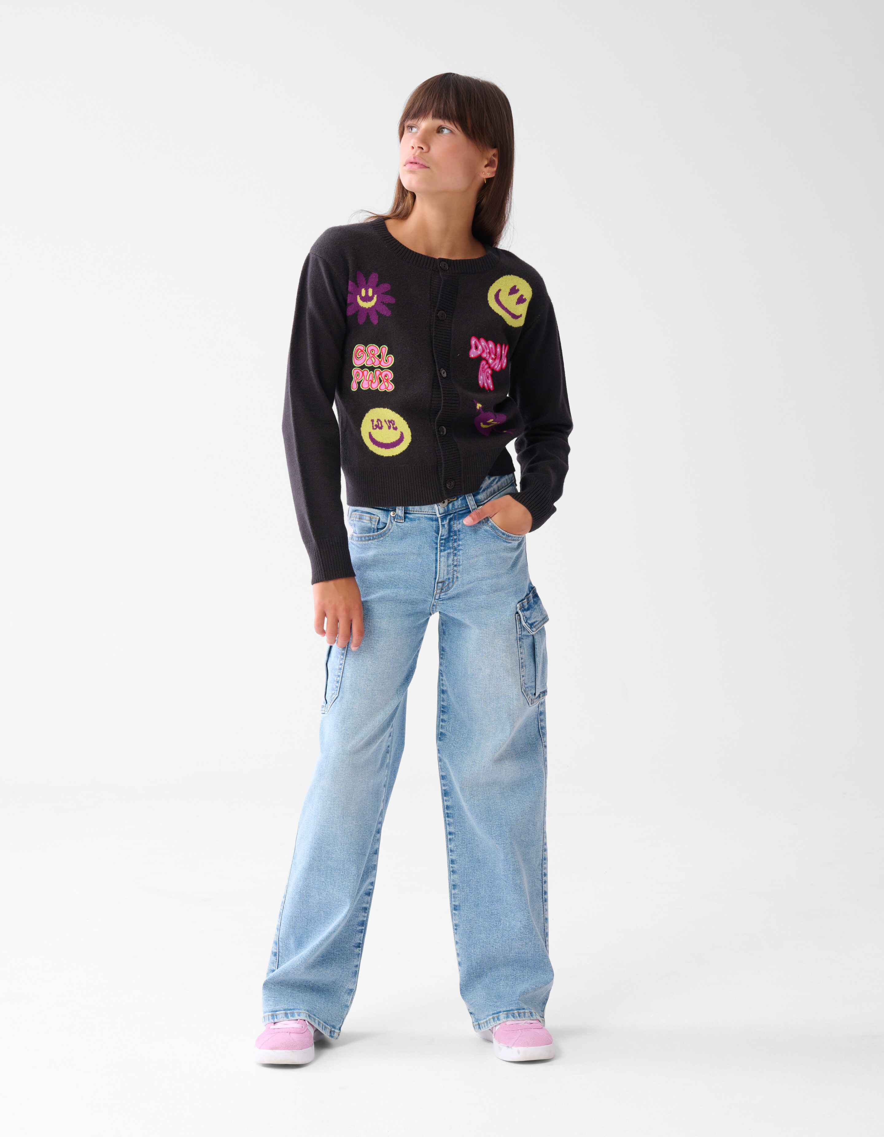 Smile Strickjacke Dunkelgrau SHOEBY GIRLS