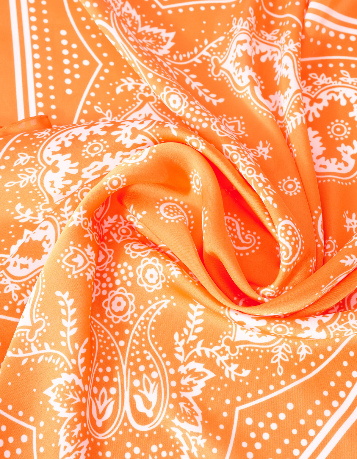 Satijnen Paisley Sjaal Oranje SHOEBY ACCESSOIRES