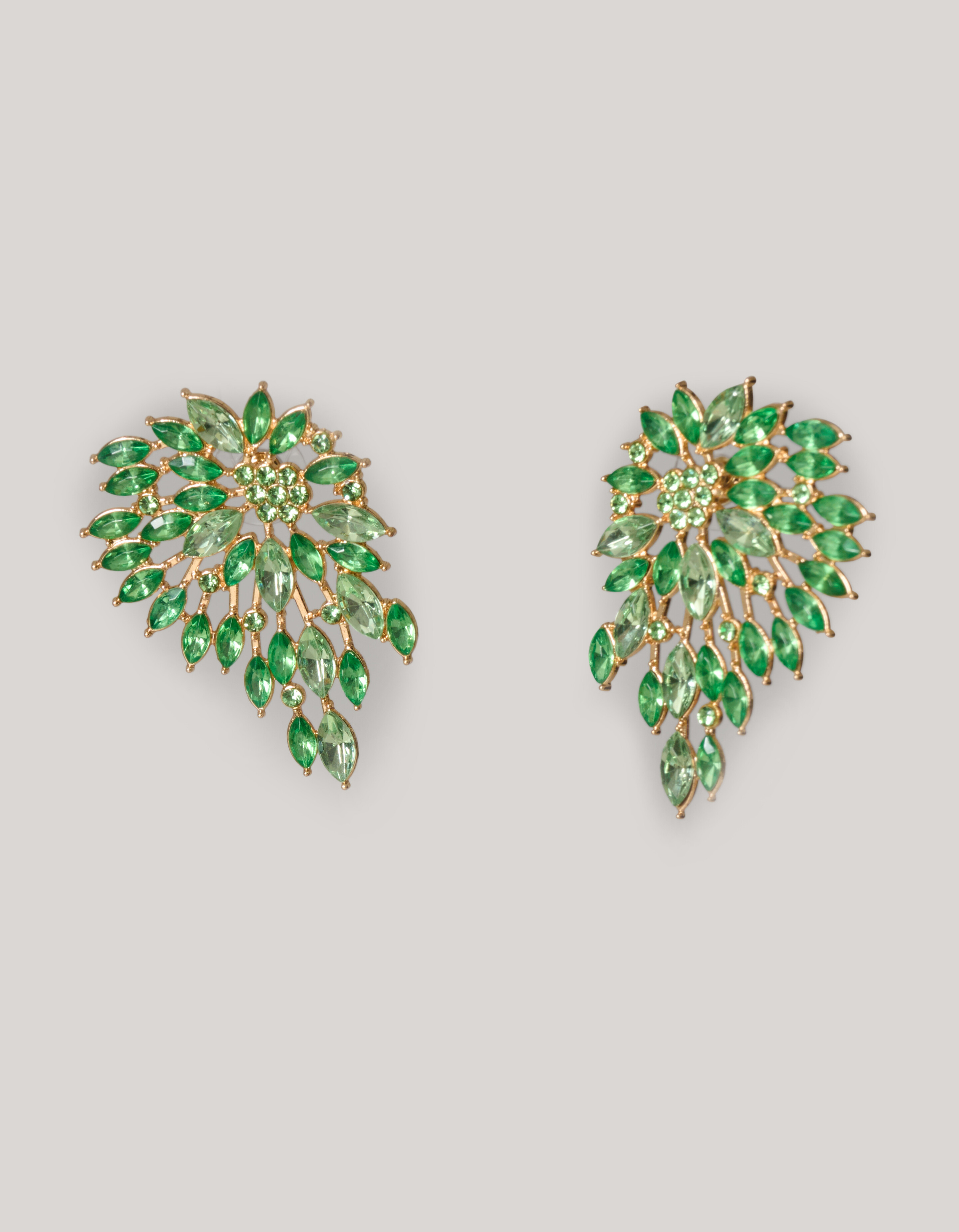 Vintage Strass Ohrringe Grün SHOEBY ACCESSOIRES