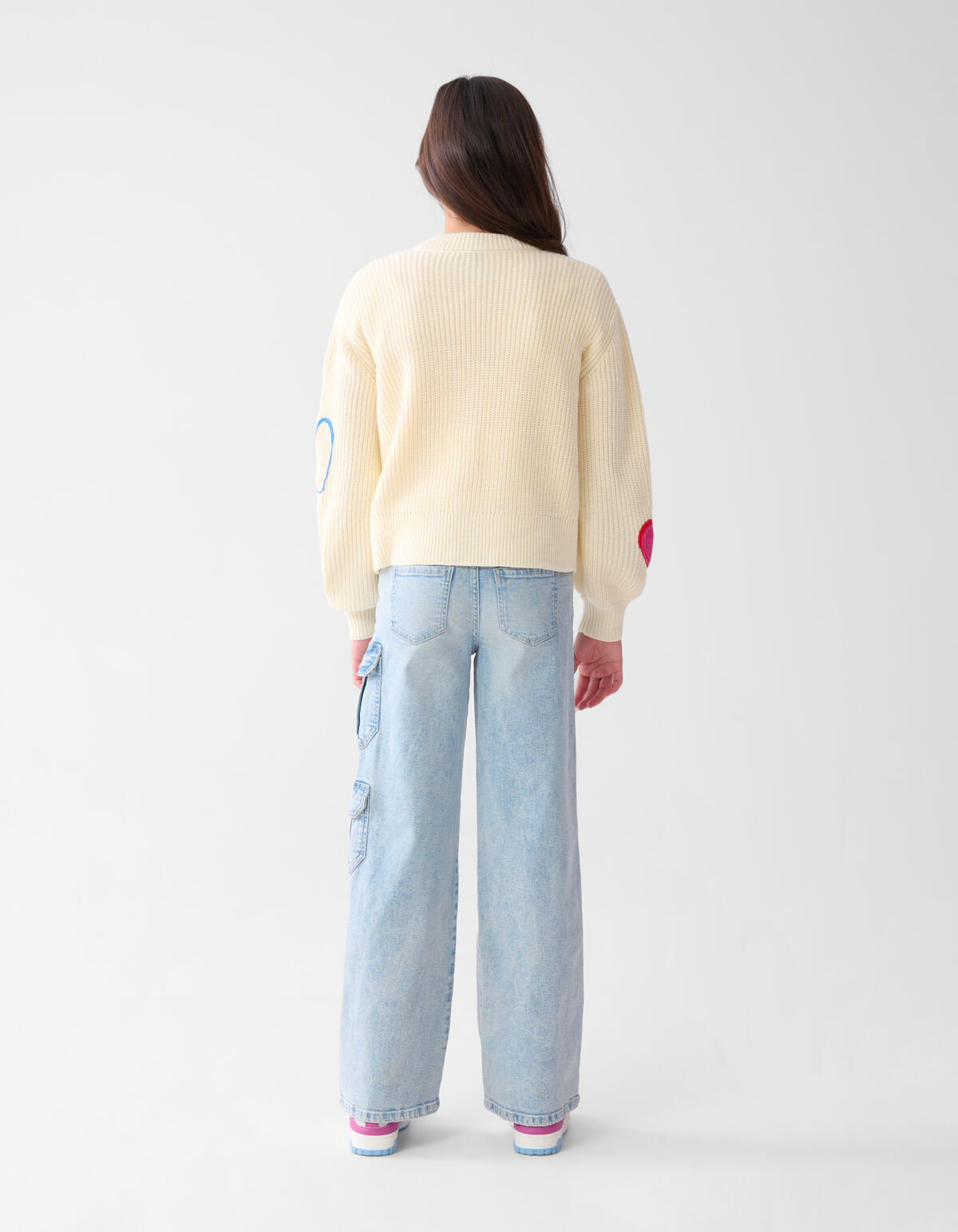 Herz Strickjacke Off White SHOEBY GIRLS