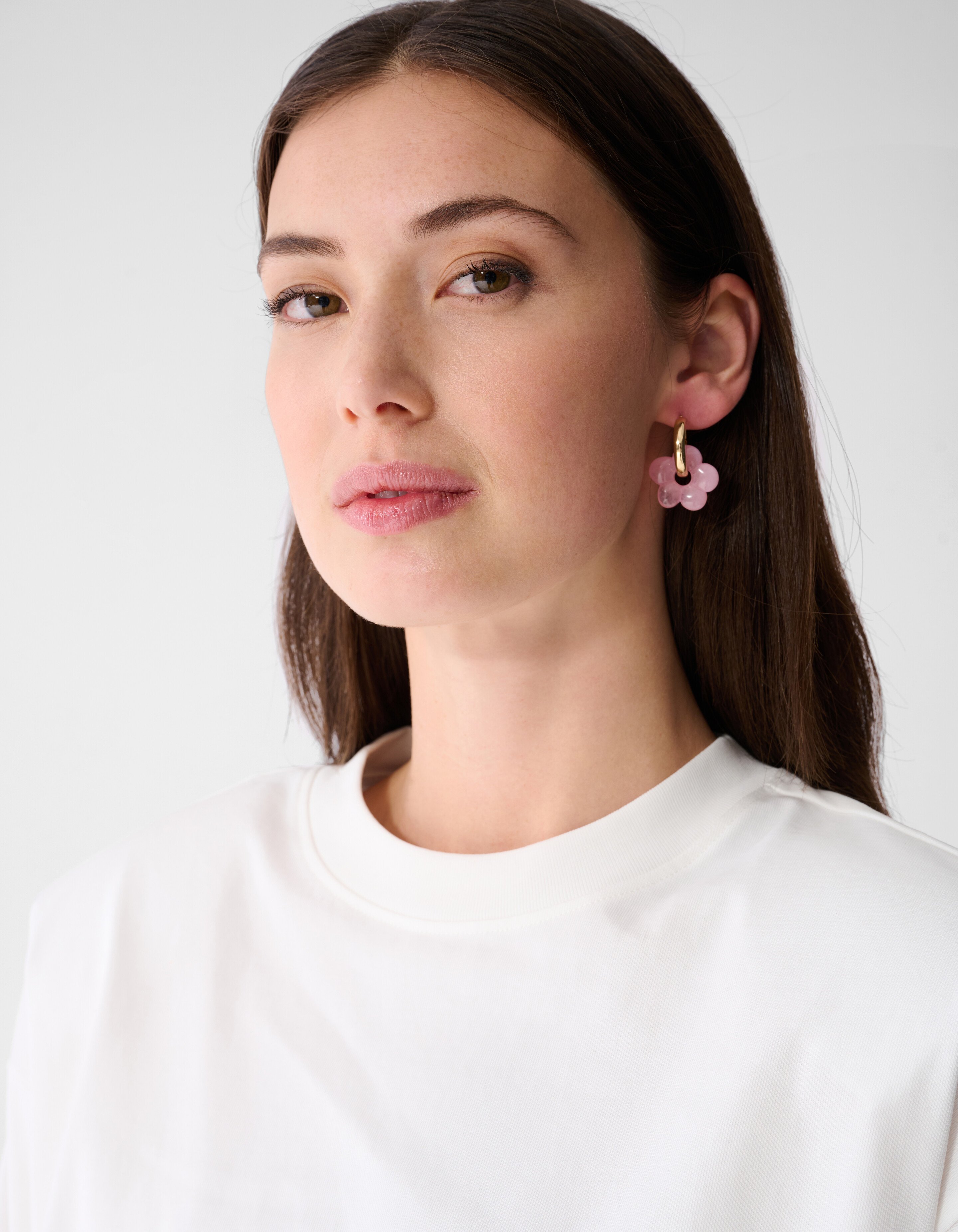 Blumenreifen Ohrringe Hellrosa SHOEBY ACCESSOIRES