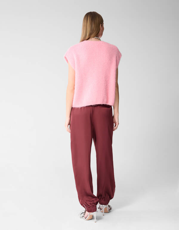 Flauschige Weste mit Kn&ouml;pfen Rosa SHOEBY WOMEN