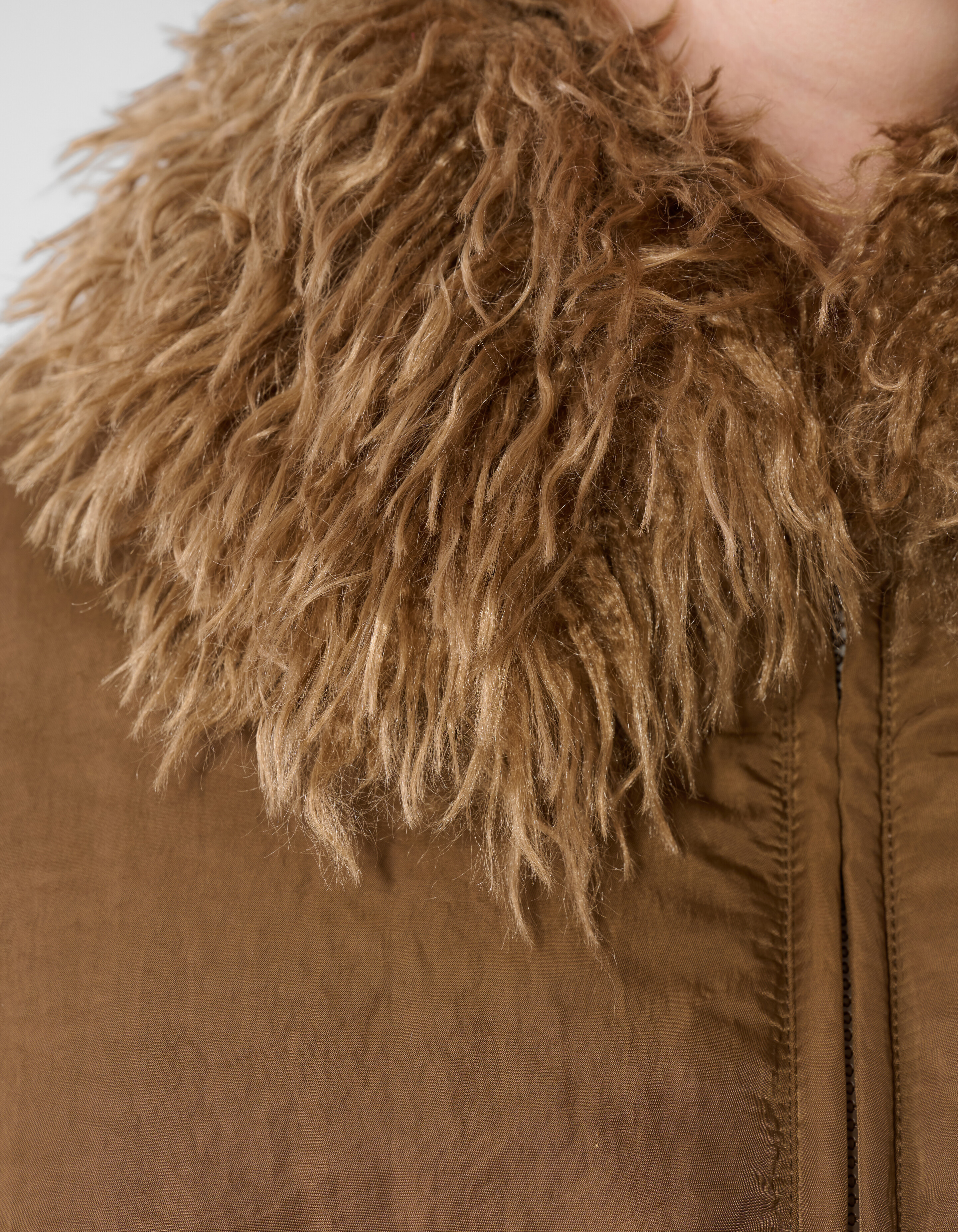 BomberjFluffy Collar Bomberjacke Braun SHOEBY WOMEN