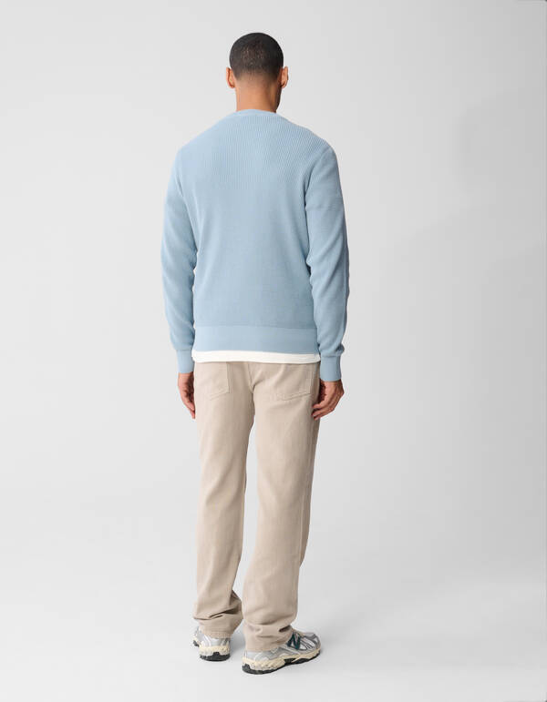 Gestrickter Waffelpullover Hellblau SHOEBY MEN