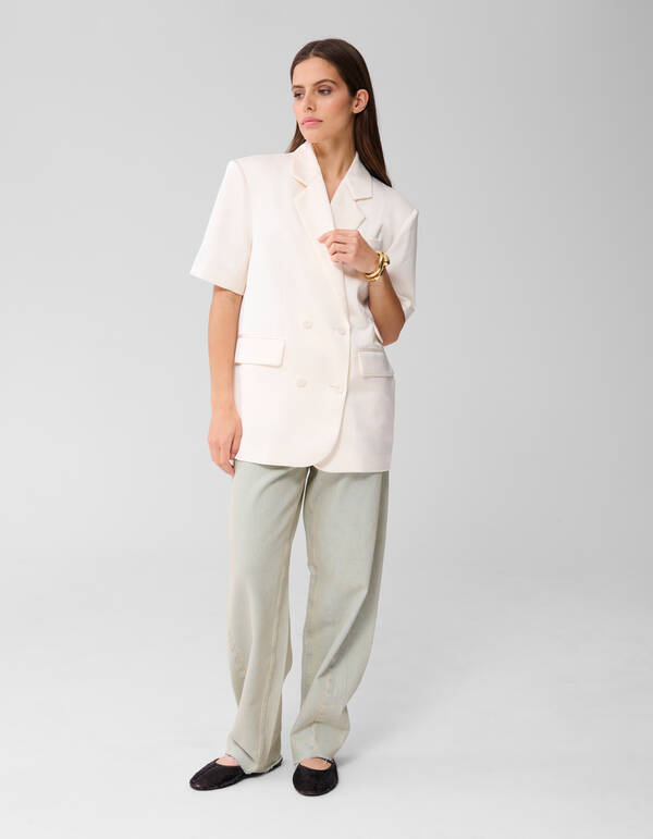 Kurzärmeliger Blazer Off White SHOEBY WOMEN