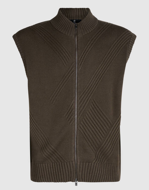 Gestrickter Bodywarmer dunkelbraun SHOEBY MEN