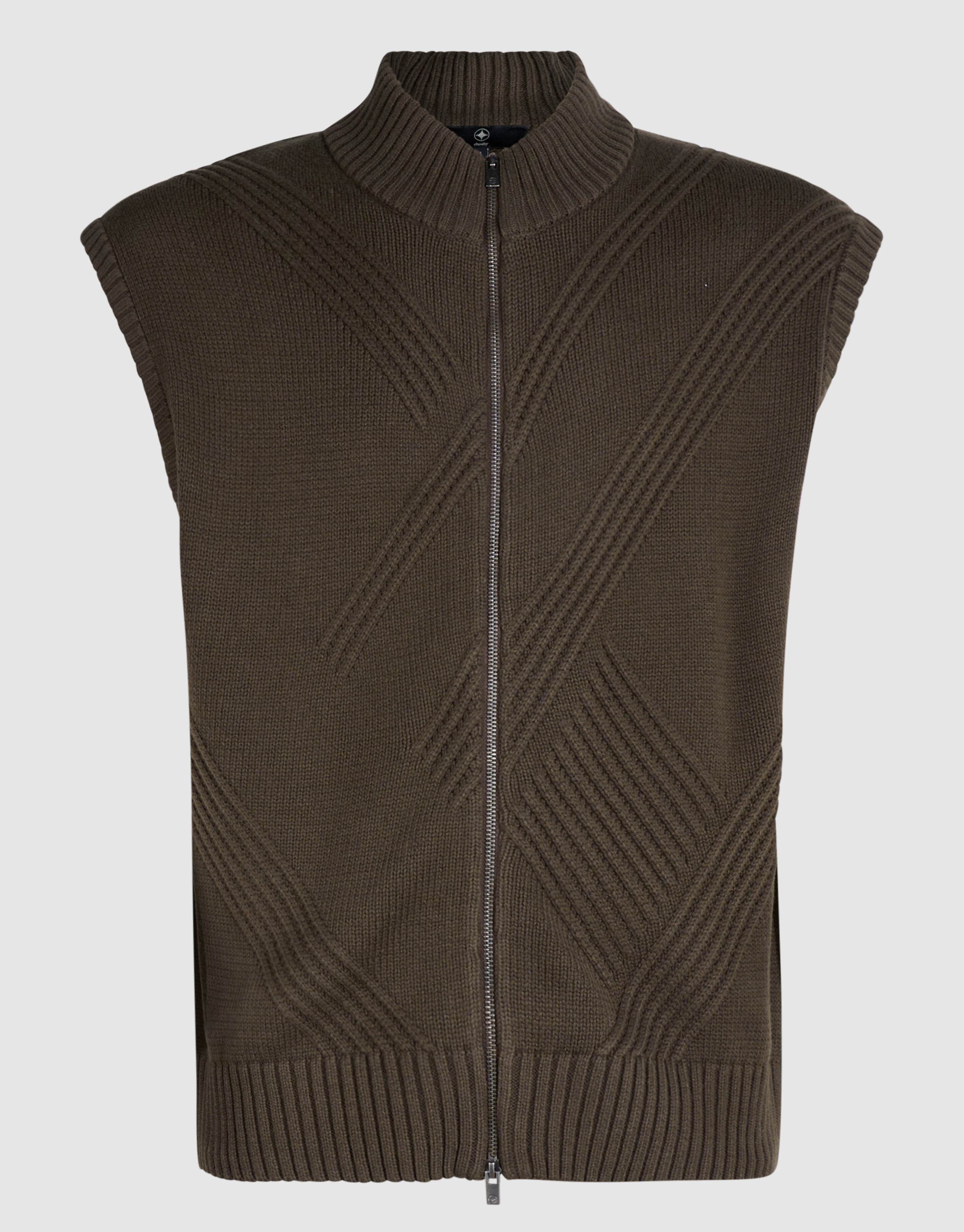 Gestrickter Bodywarmer dunkelbraun SHOEBY MEN