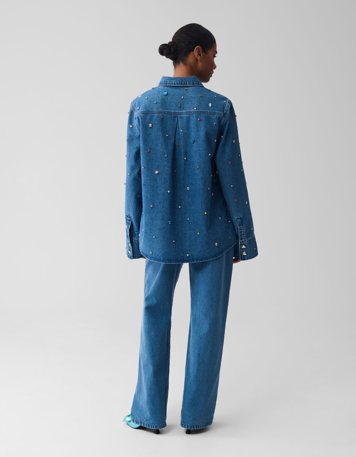 Stone Denim Bluse Mediumstone SHOEBY WOMEN