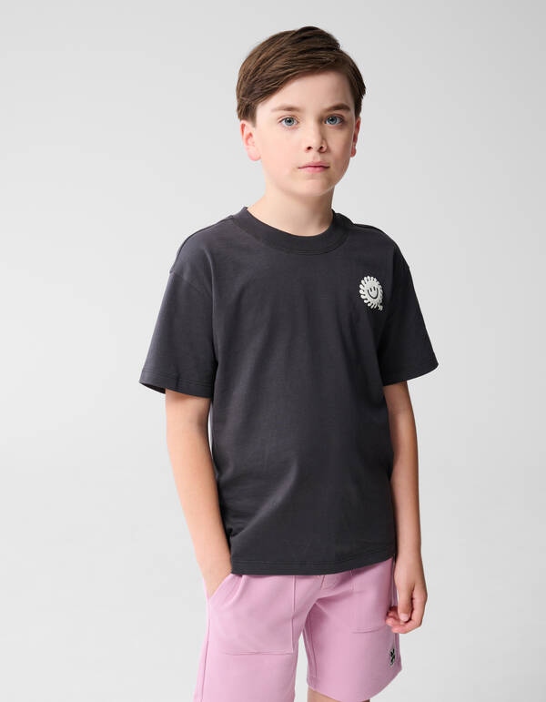 Smiley Sun Artwork T-shirt Dunkelgrau SHOEBY BOYS