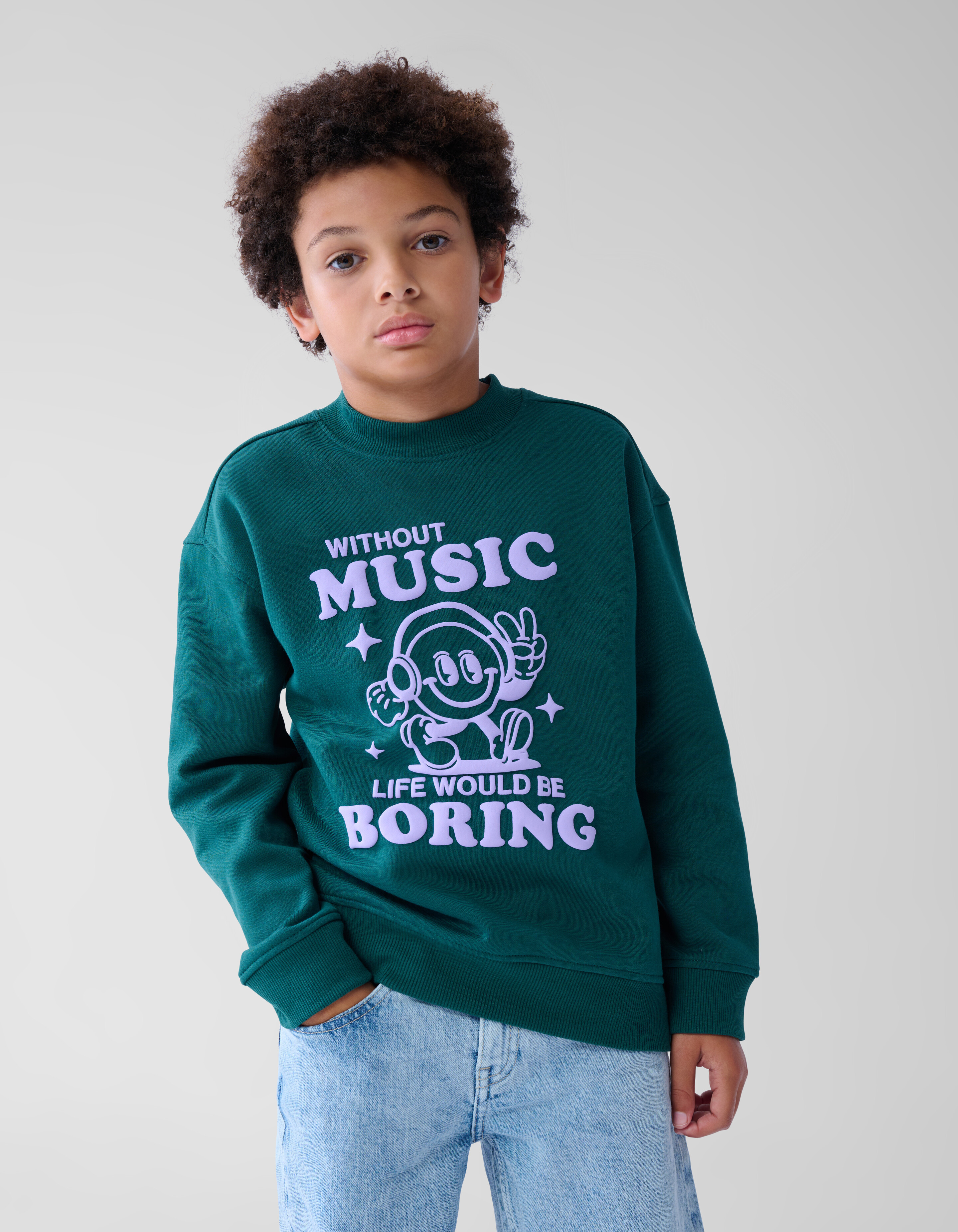 Musik-Pullover Dunkelgrün SHOEBY BOYS