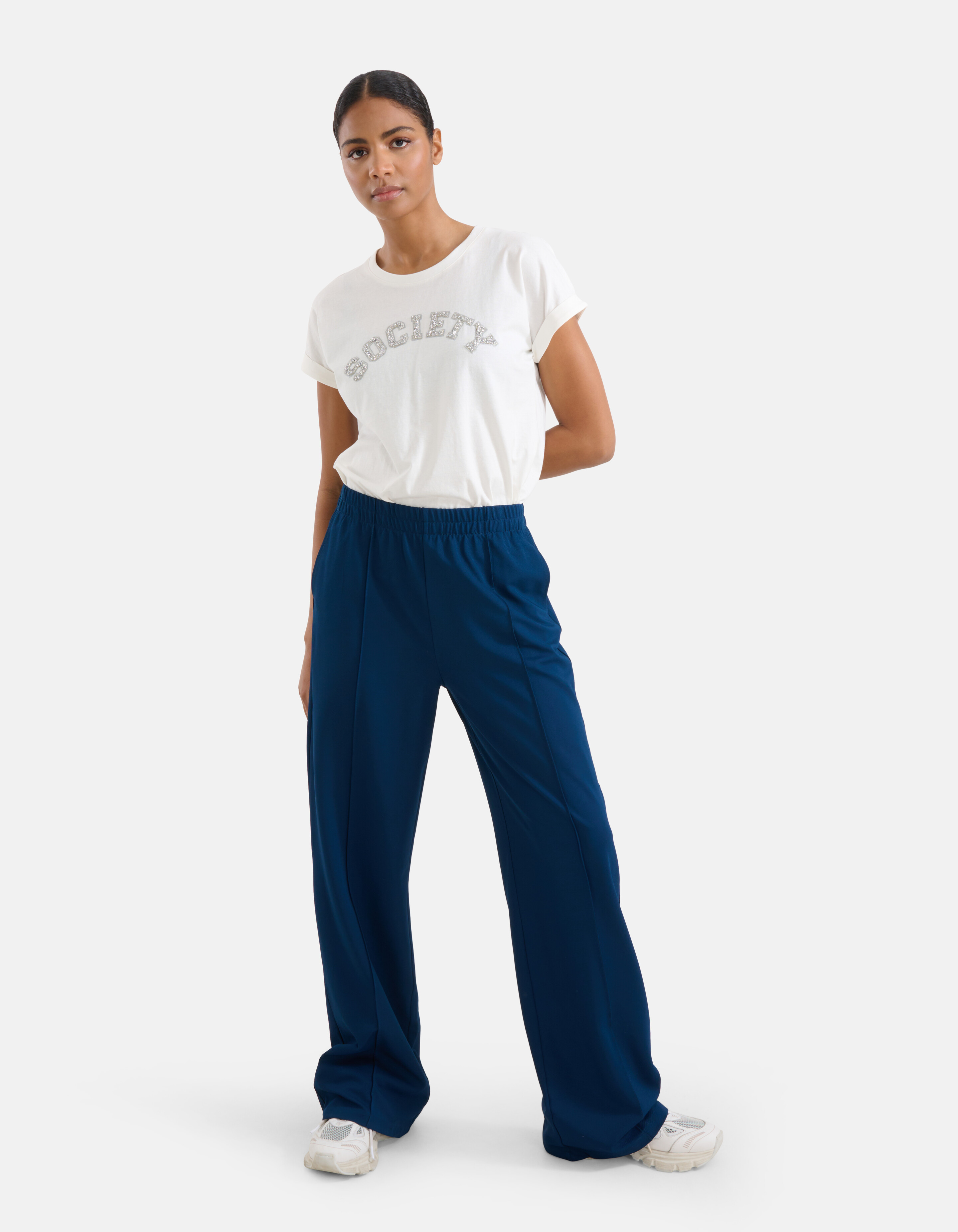 Basic-Hose mit weitem Bein Blau SHOEBY WOMEN