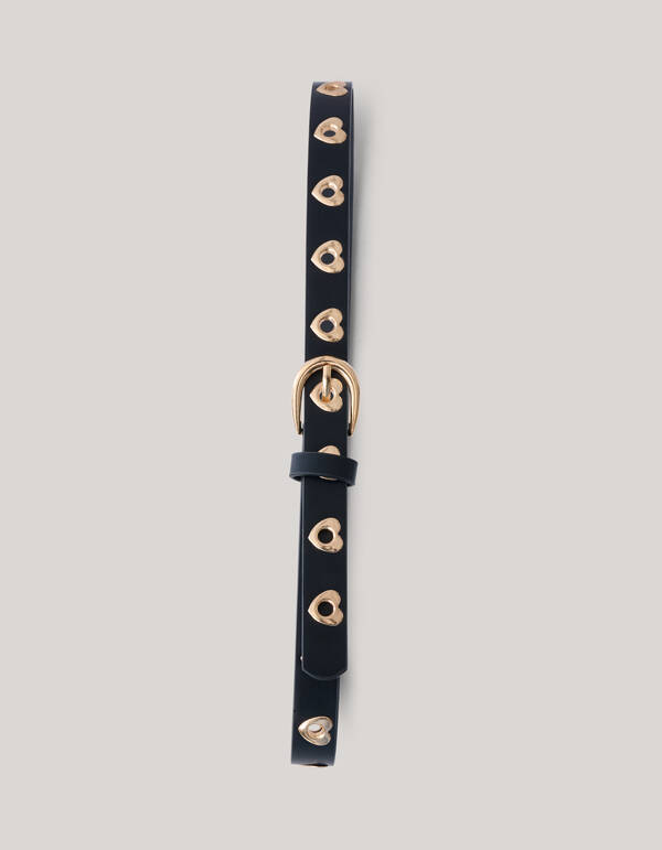 Gürtel mit goldenen Herzen Schwarz SHOEBY ACCESSOIRES