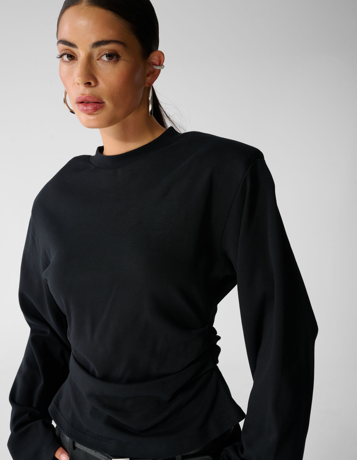 Tailliertes Langarmshirt Schwarz SHOEBY WOMEN