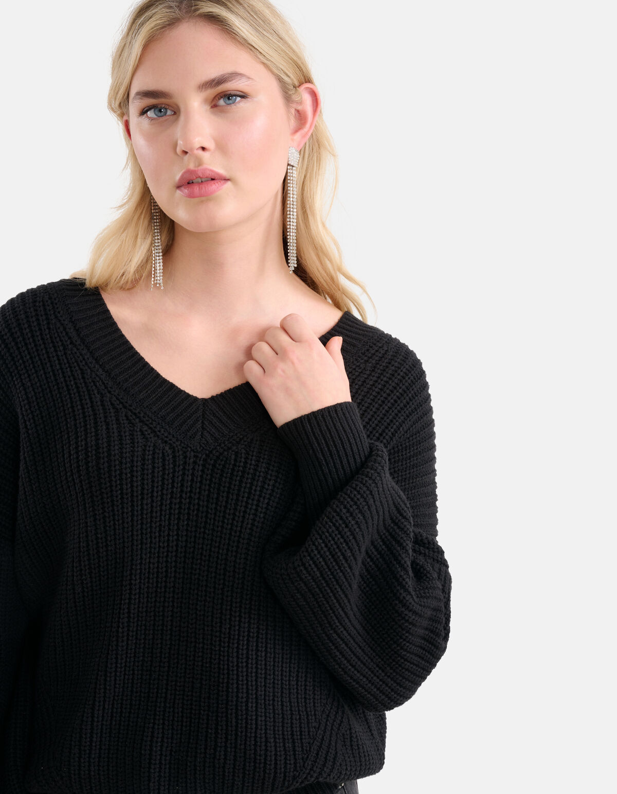Pullover mit V-Ausschnitt Schwarz SHOEBY WOMEN