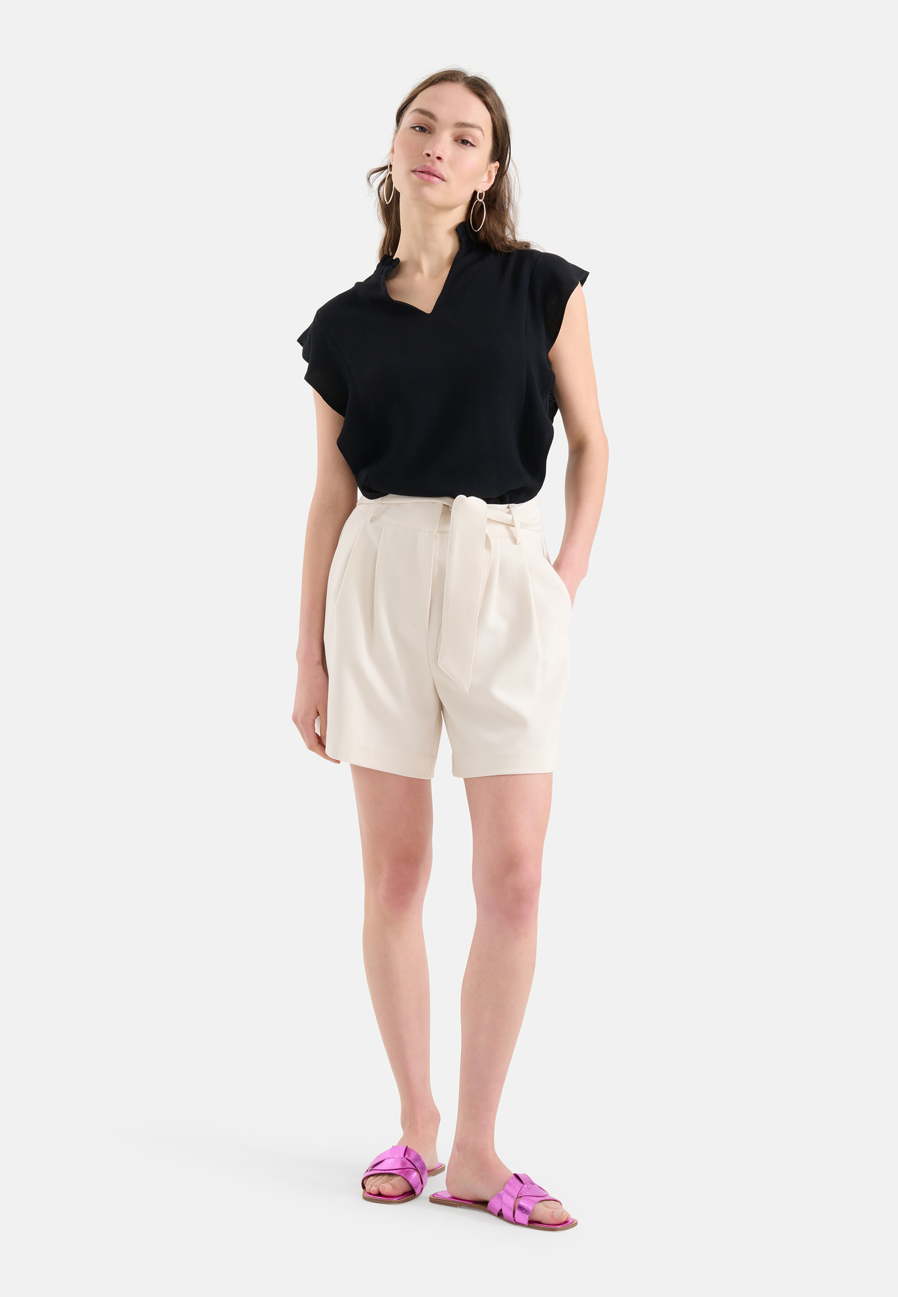 Rüschen-Top Schwarz SHOEBY WOMEN