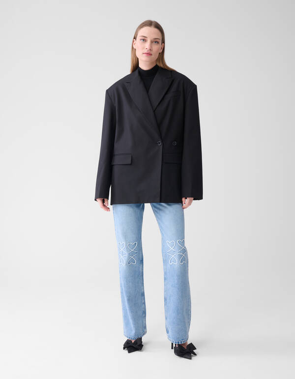 Übergroßer Blazer mit offenem Rücken Schwarz SHOEBY WOMEN