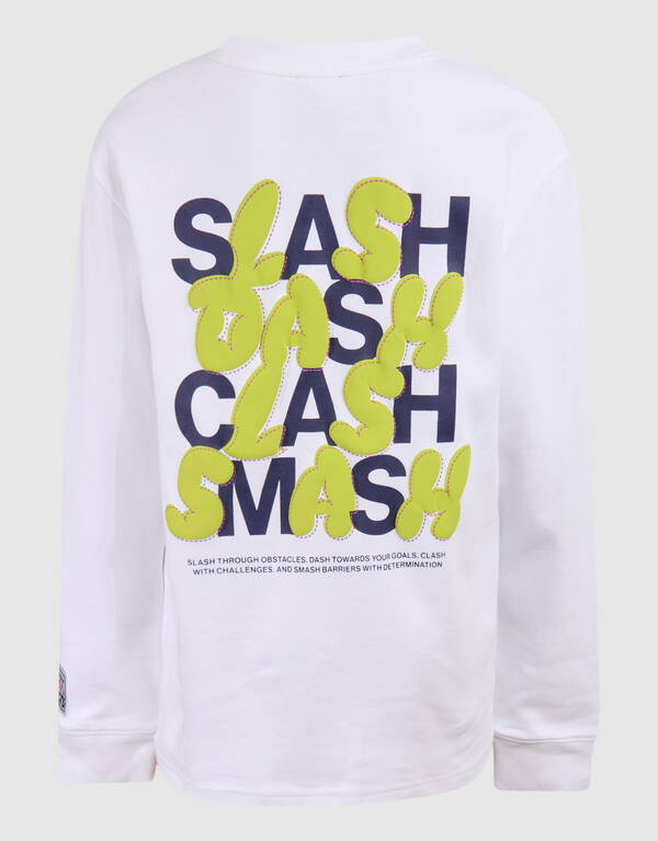 Text-Langarm-T-Shirt Weiß SHOEBY BOYS