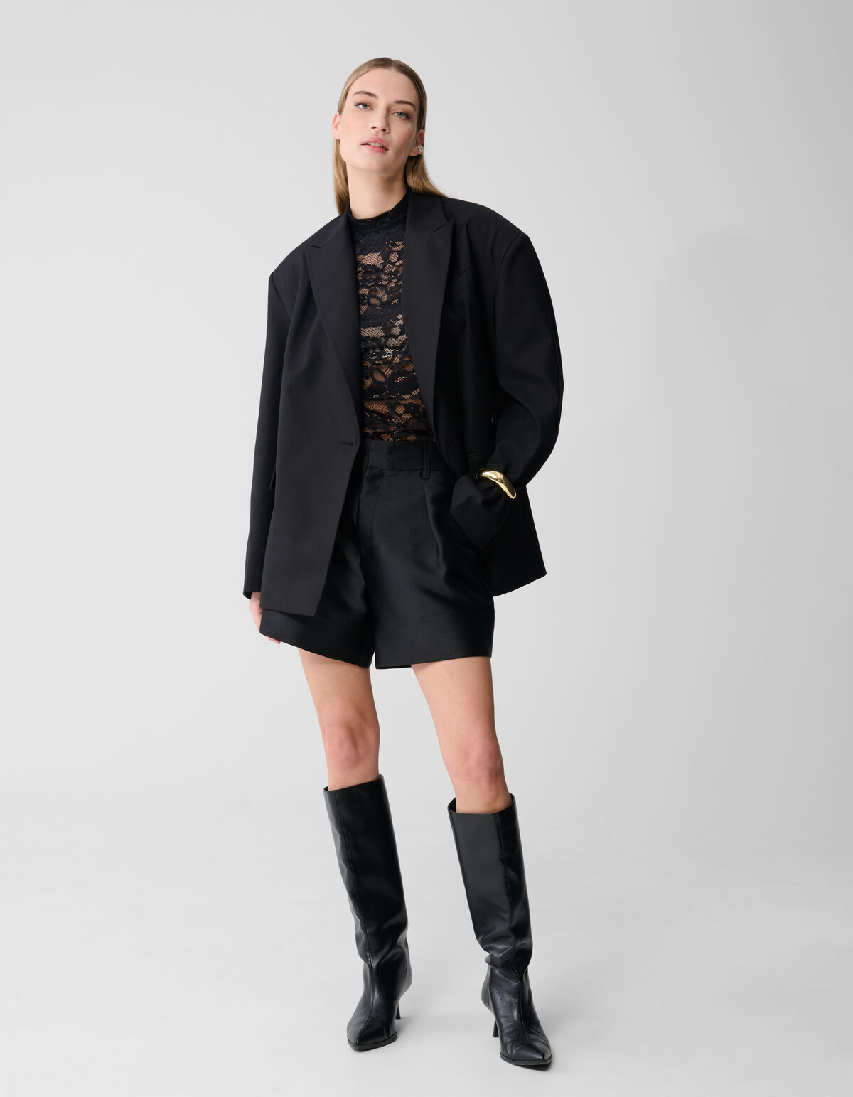 &Uuml;bergro&szlig;er Blazer mit offenem R&uuml;cken Schwarz SHOEBY WOMEN