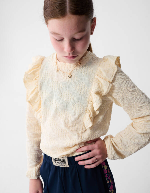 Rüschentop in Cremeweiß SHOEBY GIRLS