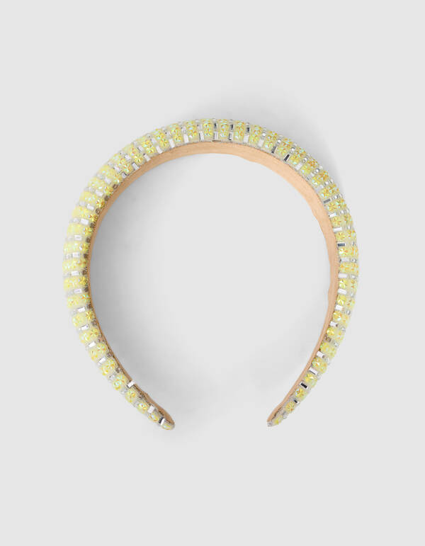 Strass Spiegel Haarband Hellgelb SHOEBY ACCESSOIRES