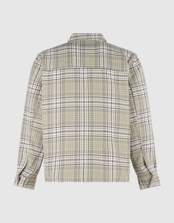Hellgr&uuml;nes kariertes Overshirt Rei&szlig;verschluss SHOEBY MEN