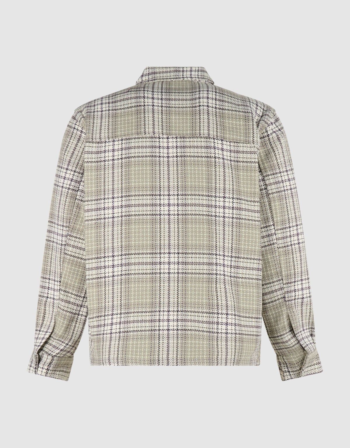Hellgr&uuml;nes kariertes Overshirt Rei&szlig;verschluss SHOEBY MEN