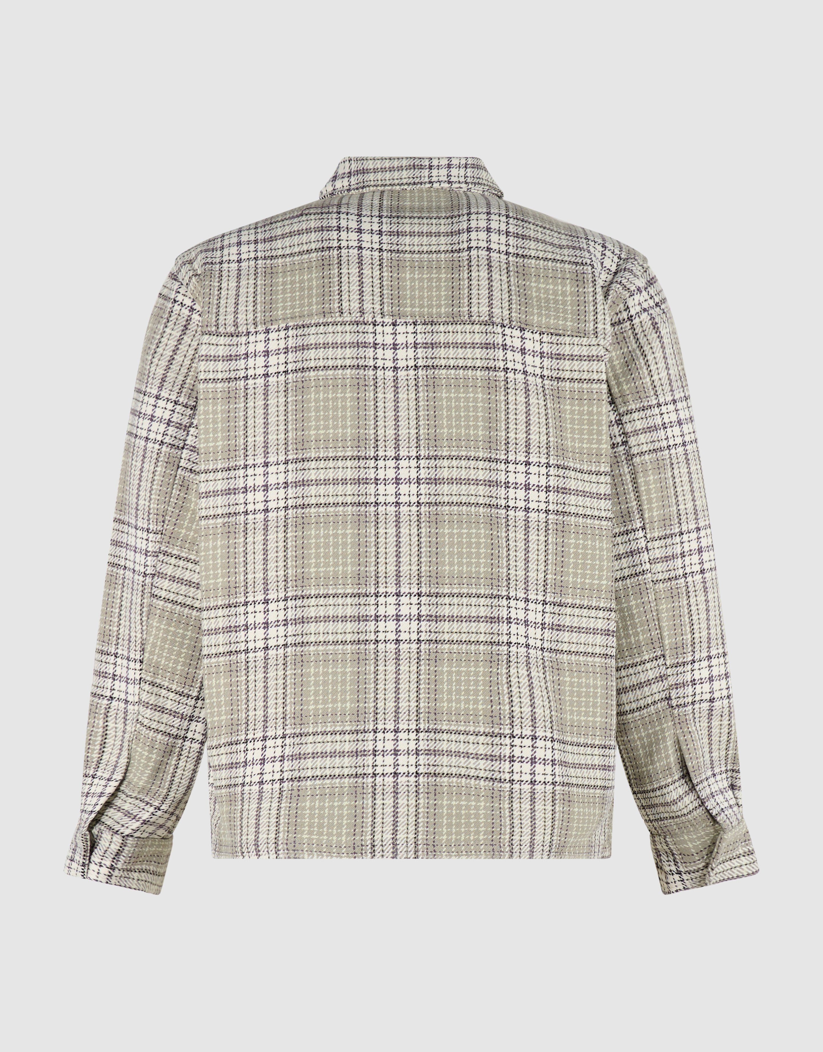 Hellgr&uuml;nes kariertes Overshirt Rei&szlig;verschluss SHOEBY MEN