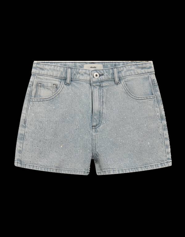 Sportliche Strass Shorts Grau SHOEBY GIRLS