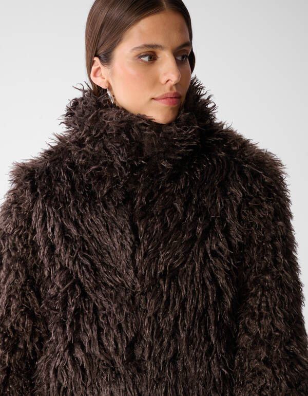 Hairy Faux Fur Jacke Braun SHOEBY WOMEN