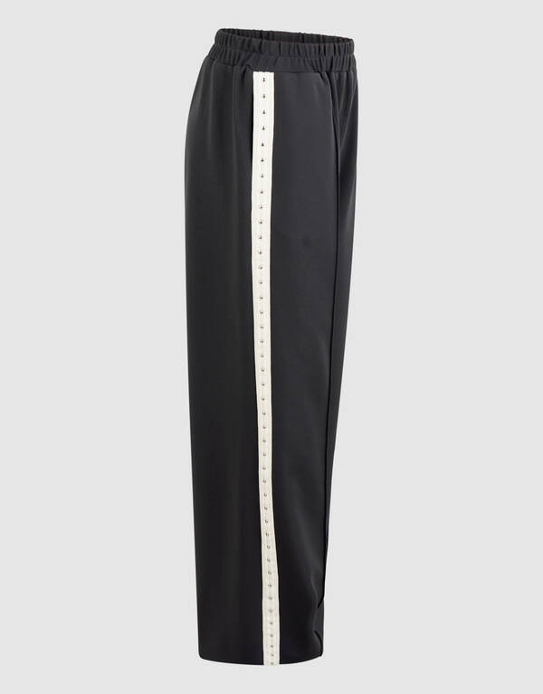 Dunkelgraue, mit Nieten besetzte Weite Hose SHOEBY GIRLS