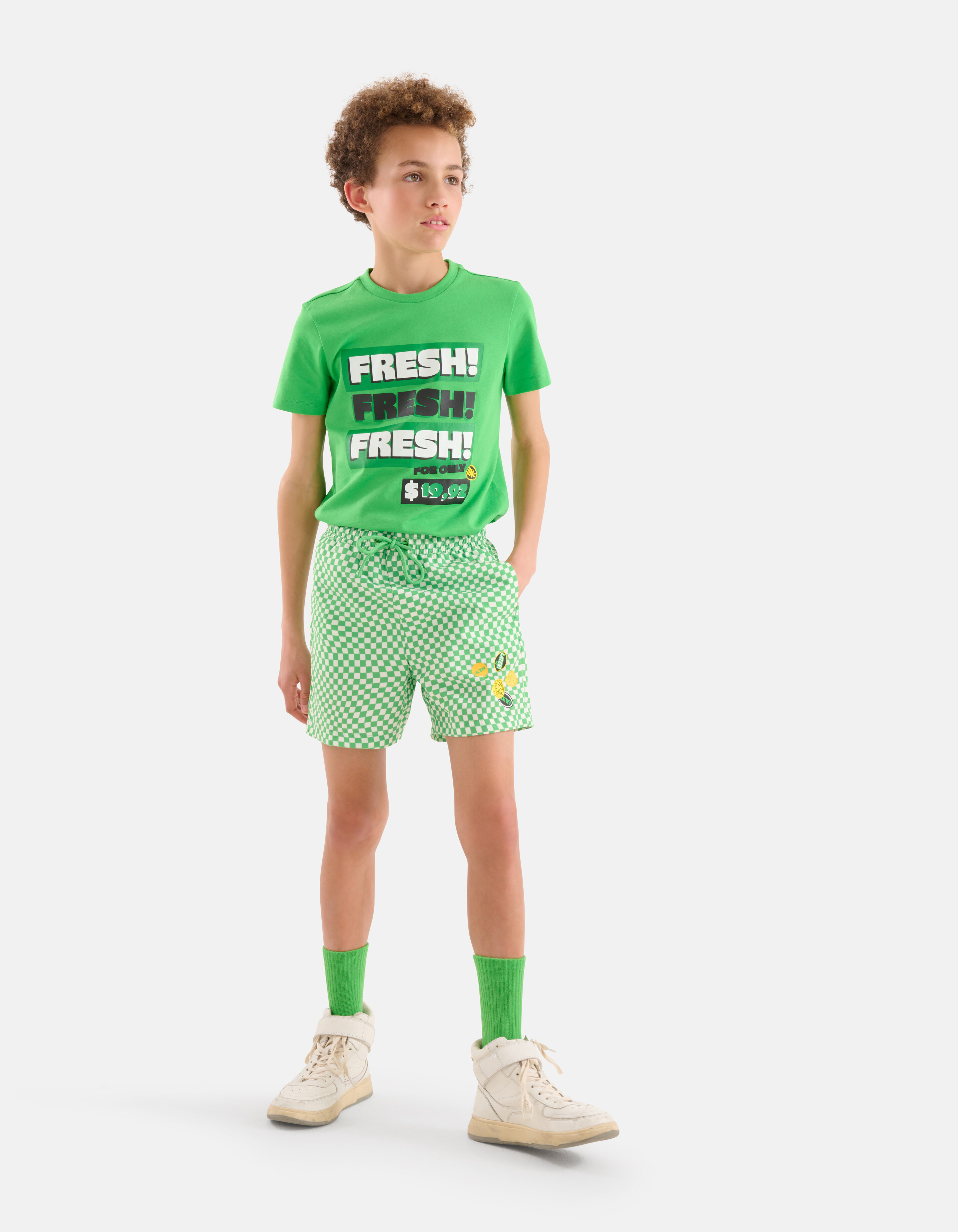 Blockdruck-Badehose Grün SHOEBY BOYS