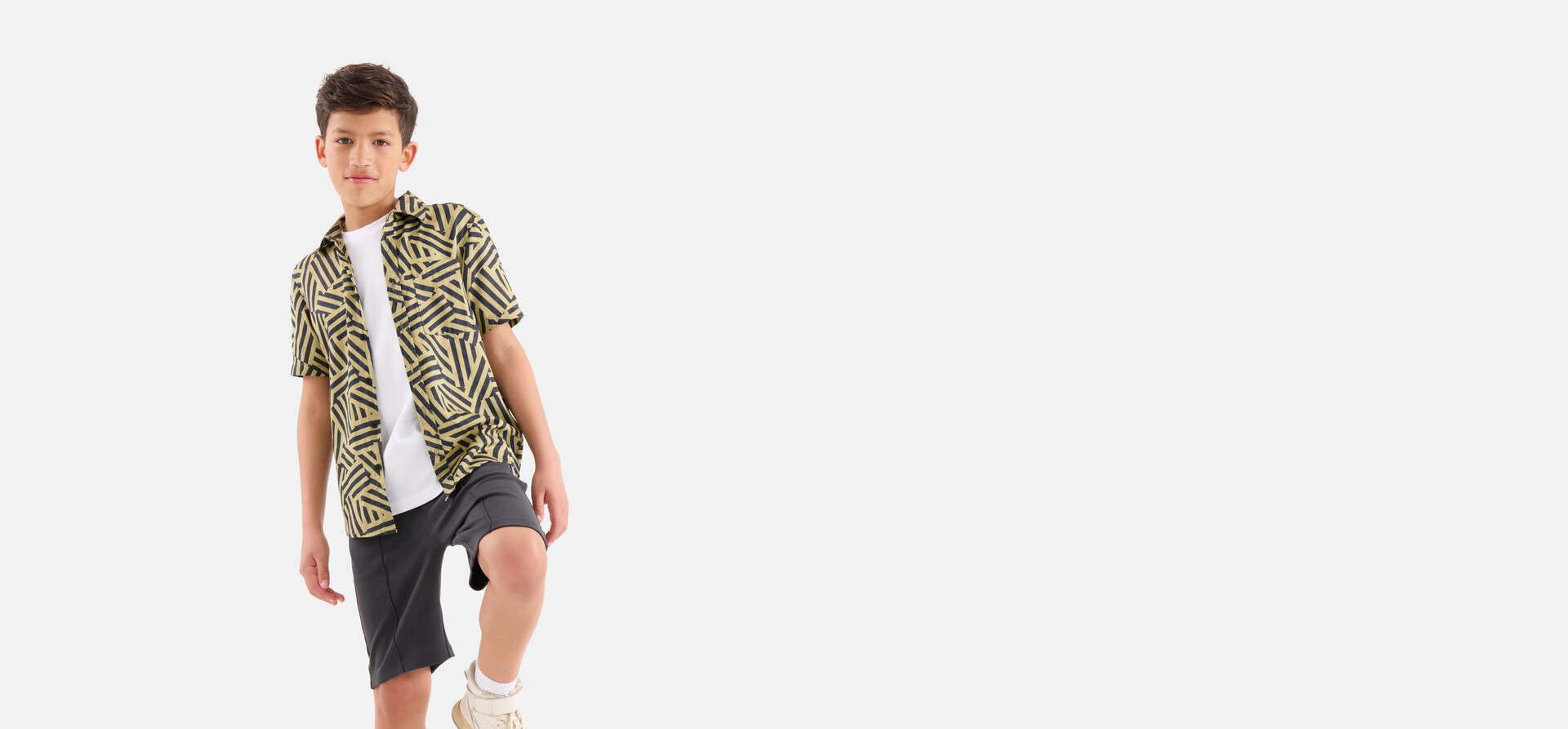 Geometrisches Hemd Sand SHOEBY BOYS