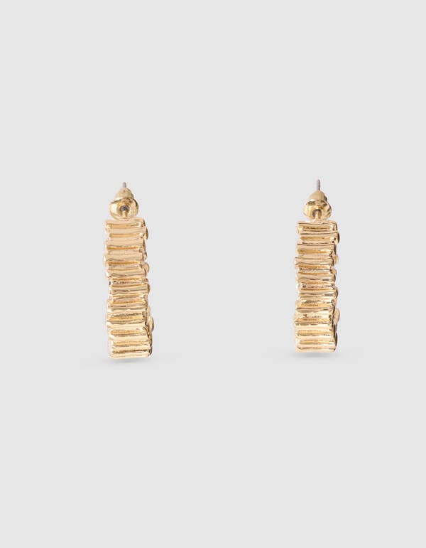 Striped Hoop Ohrringe in Gold SHOEBY ACCESSOIRES