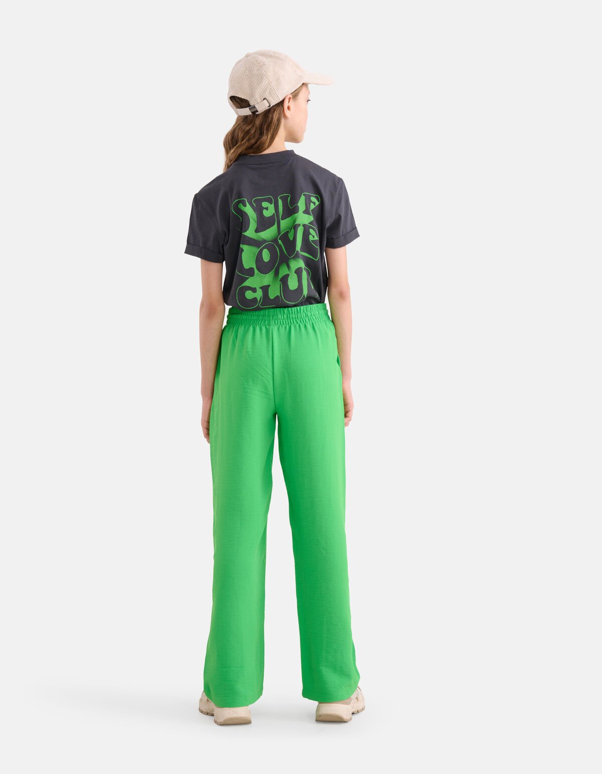 Wide Leg Broek Groen SHOEBY GIRLS