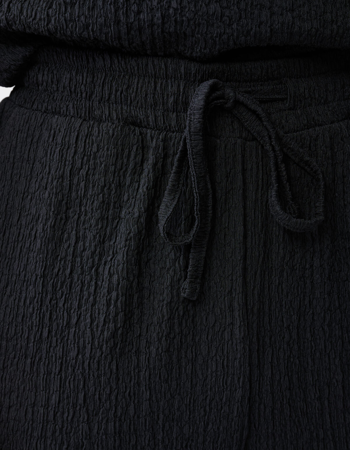 Crinkle Wide Leg Trousers Black SHOEBY WOMEN