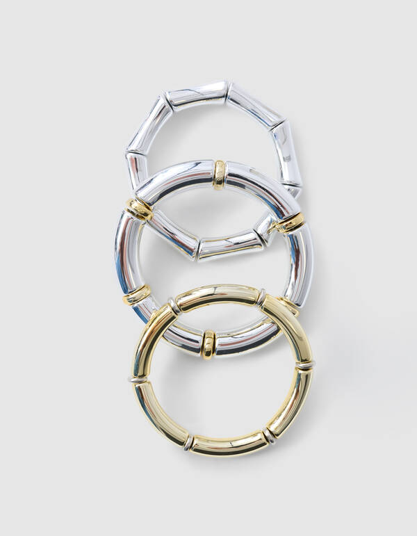 Elastisches Armband-Set Gold/Silber SHOEBY ACCESSOIRES