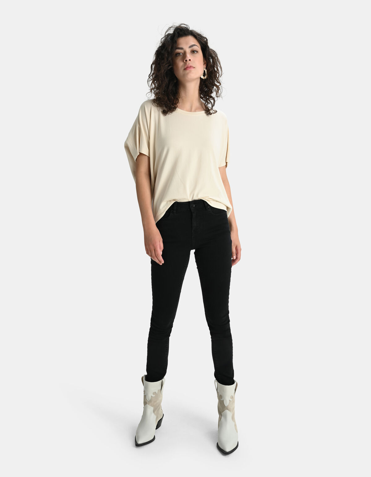 T-Shirt aus Baumwolle Beige SHOEBY WOMEN